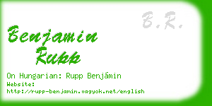 benjamin rupp business card